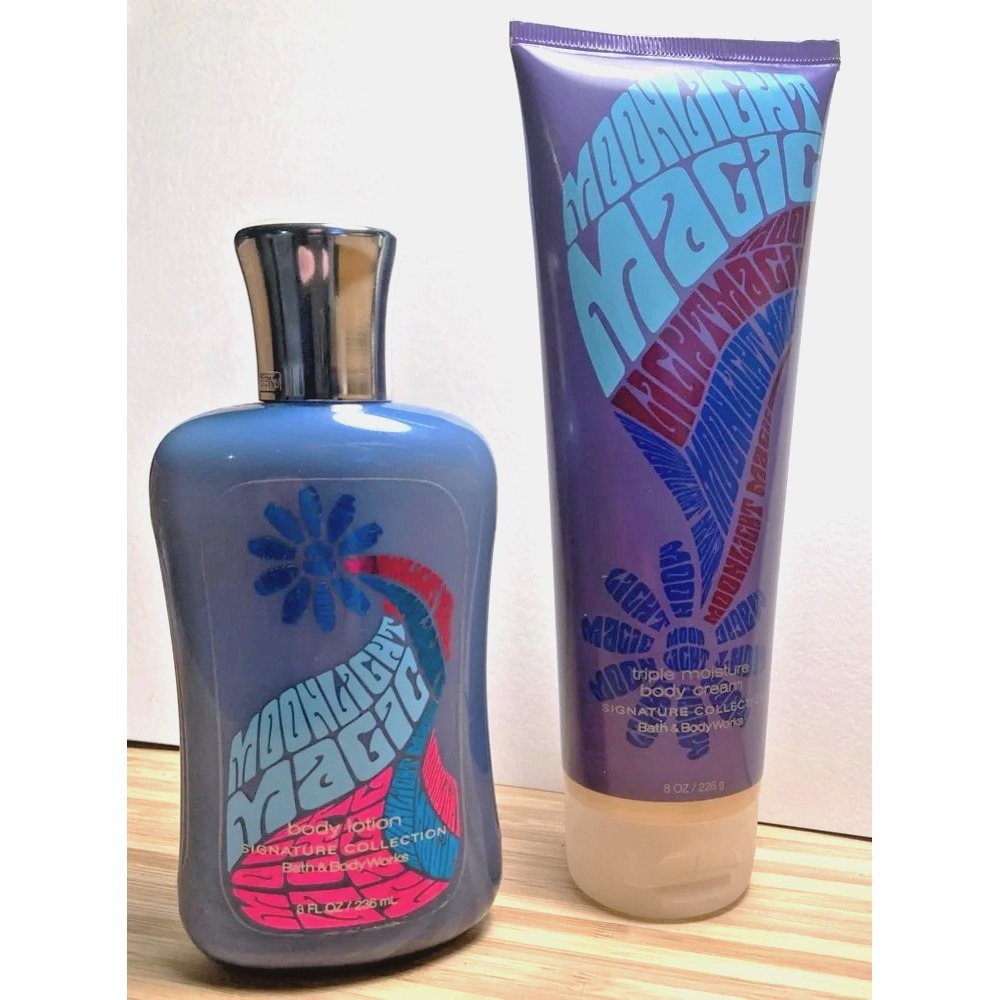 Bath & Body Works Moonlight Magic 8 oz Lotion & Cream Lot of 2 Rare HTF Retired